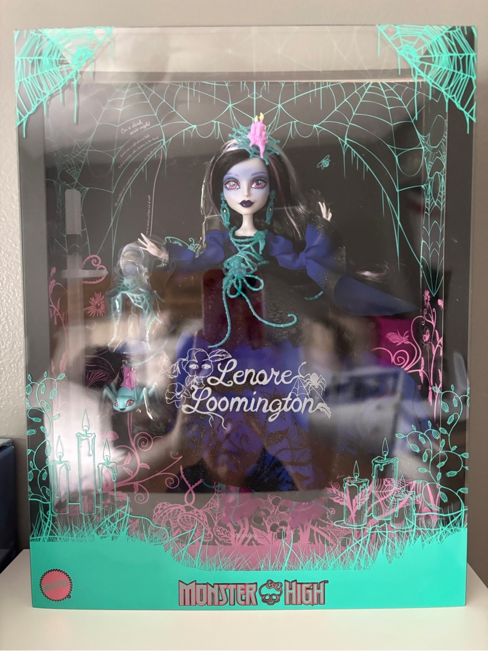Monster High Lenore Loomington Doll — Teal Accent & Purple Outfit